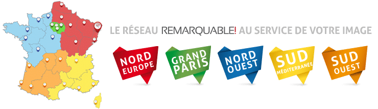 Grâce a notre réseau de techniciens spécialisés et poseurs d'adhésif nous intervenons dans toute la France pour mettre en place votre communication visuelle. 