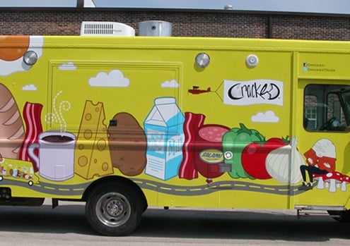 marquage camionette Marquage adhésif publicitaire réalisé sur truck food, véhicule utilitaire ou camionnette.